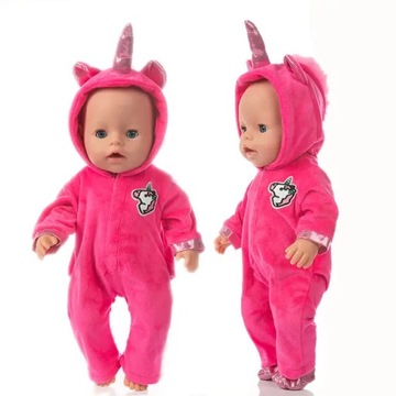 Śliczne Unicorn strój dla 17 Cal laleczka bobas 43cm noworodki laleczka