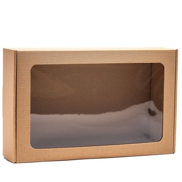 Pudełko z okienkiem prążkowane 400x250x100