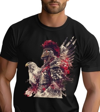 Koszulka męska patriotyczna Polska Husaria Orzeł rycerz T-shirt męski