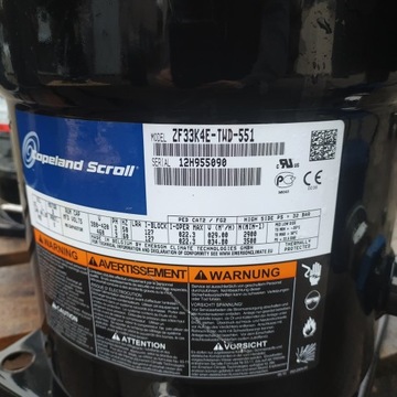 СПИРАЛЬНЫЙ МОРОЗИЛЬНЫЙ КОМПРЕССОР COPELAND ZF33K4E 11кВт/-25