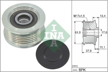 ALTERNÁTOR - SPOJKA JEDNOSMĚR SCHAEFFLER INA 535 0023 10