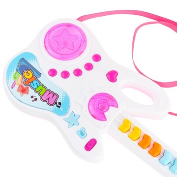 ИНТЕРАКТИВНАЯ РОК-ГИТАРА ДЛЯ ДЕТЕЙ С ОСВЕЩЕНИЕМ ИГРОВОЙ МУЗЫКАЛЬНЫЙ ИНСТРУМЕНТ LED