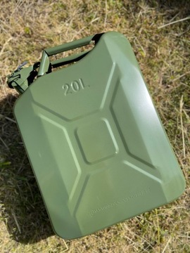 Канистра, емкость: 20 л, металл, нержавеющая сталь, зеленая, аппликация