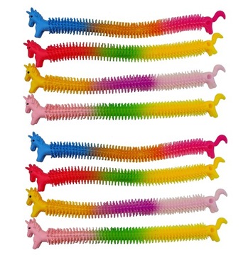 Zabawka makaron antystresowy sensoryczny jednorożec tęczowy kolorowy 8 szt