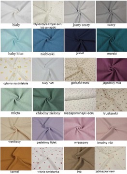 pościel niemowlęca MIŚ muślin organiczny 55x65 2el