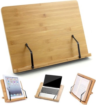 БАМБУКОВАЯ ПОДСТАВКА ДЛЯ ПЛАНШЕТА ПОДСТАВКА ДЛЯ КНИГИ ДЕРЕВЯННАЯ РЕГУЛИРУЕМАЯ ПОДСТАВКА XXL