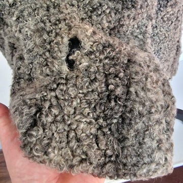 ВИНТАЖНЫЙ КАРАКУЛЯРНЫЙ МЕХ СЕРОГО ЦВЕТА