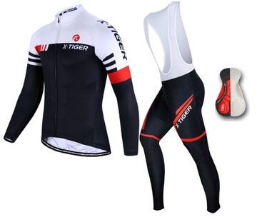 KOMPLET ROWEROWY SPODNIE Z WKŁADKĄ KOSZULKA TERMO