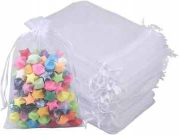 WORECZKI Z ORGANZY TORBY NA BIŻUTERIĘ 100 SZT