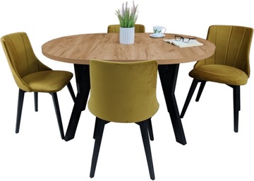 Stół okrągły rozkładany 100 /180 + 4 krzesła LOFT
