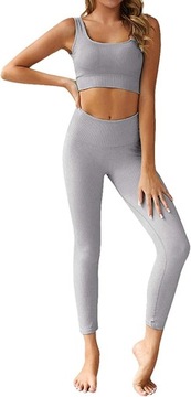 Menore Damski sportowy zestaw leginsy i Crop Top L