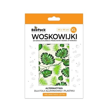Woskowijka do przechowywania żywności, LIŚĆ MONSTERY, XL (44x44cm), BeePack