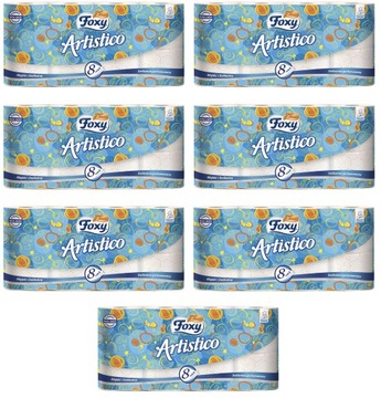 PAPIER TOALETOWY FOXY ARTISTICO BRZOSKWINIOWY dekorowany 7 x 8 - 56 rolek