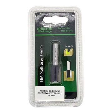 Frez HM do drewna rowkowy prosty 14 mm Drillcraft