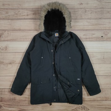 CARHARTT Kurtka Parka X Anchorage Męska Czarna Logowana r. L