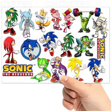 TATUAŻE ZMYWALNE WODNE DLA DZIECI DZIECIĘCE SONIC WZORY SUPER JAKOŚĆ