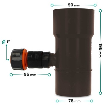 УЛОВИТЕЛЬ ДОЖДЕВОЙ ВОДЫ 90 ММ СБОРНИК ДОЖДЕВОЙ ВОДЫ ЖЕЛОБ ВОССТАНОВЛЕНИЯ КОРИЧНЕВЫЙ