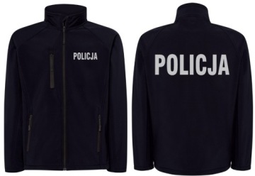 GRANATOWA Kurtka SOFTSHELL Policja ODBLASKOWA r. M