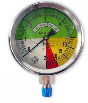 Włoski manometr opryskiwacza glicerynowy M 1/4 0-5/25BAR fi 63