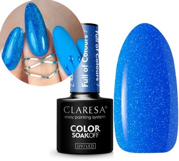 CLARESA LAKIER HYBRYDOWY KOBALT Z DROBINKAMI FULL OF COLOURS 7
