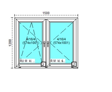 Дешевое окно ПВХ RU+R 1x Антрацит 150х120
