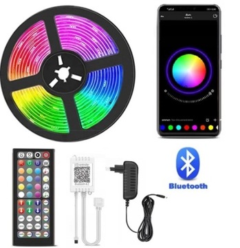 Taśma LED 10M RGB5050 Zestaw Bluetooth Aplikacja Pilot Muzyka Timer 12V