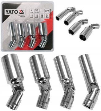НАБОР НАСАДОК ДЛЯ СВЕЧ ЗАЖИГАНИЯ 4 ШТ. 3/4 YATO