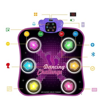 МУЗЫКАЛЬНЫЙ ТАНЦЕВАЛЬНЫЙ КОВРИК BLUETOOTH SKILL GAME 6 LED 79X90см