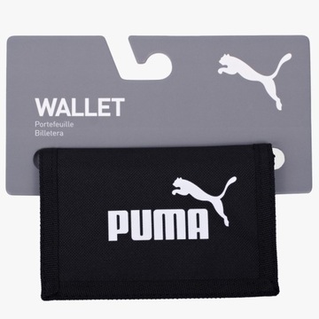 Portfel Sportowy Puma Unisex Czarny Damski Męski Na rzep Rozkładany