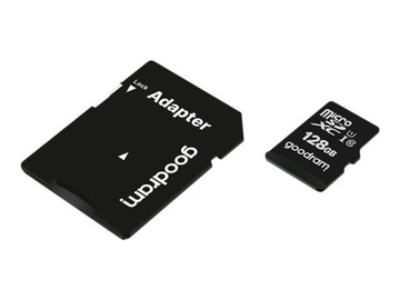 Карта памяти GOODRAM Micro SDXC 128 ГБ, класс 10 UHS-I + адаптер