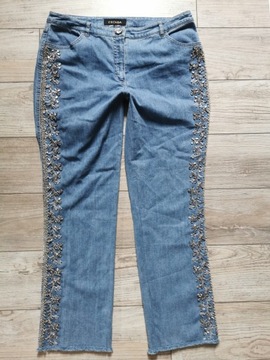 ESCADA SPODNIE JEANS - 42 CYRKONIE