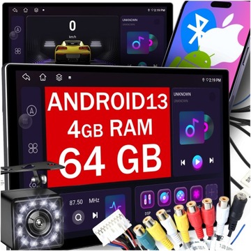 RADIO SAMOCHODOWE 2 DIN ANDROID CARPLAY RDS WIFI GPS 4GB QLED 4G SIM OBD2