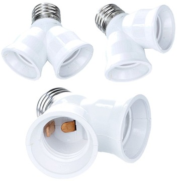 ROZGAŁĘZIACZ ADAPTER PRZEJŚCIÓWKA Z E27 NA 2XE27 ROZDZIELACZ
