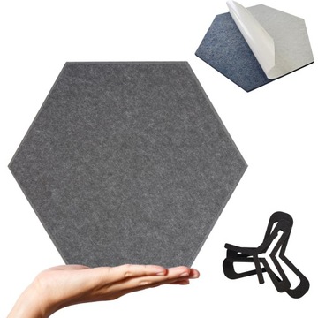 PANEL DEKORACYJNY samoprzylepny HEXAGON, panele ścienne, Średni Szary