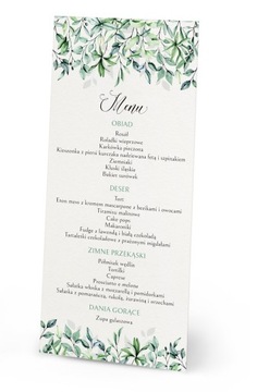 MENU na stół przyjęcie CHRZEST KOMUNIA WESELE