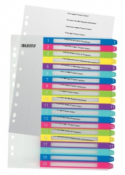 Przekładki de segregatora numeryczne Leitz A4+