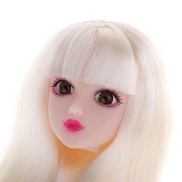 1/6 Dziewczyna Doll Head Sculpt z długim złotym