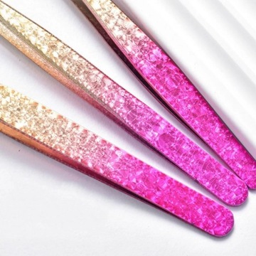 Pęseta do przedłużania Stylizacji Rzęs WYGIĘTA PERŁOWA precyzyjna SEOL