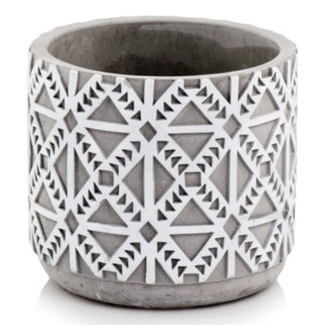 Szara betonowa osłonka na doniczkę Polnix walec Etno 14 cm