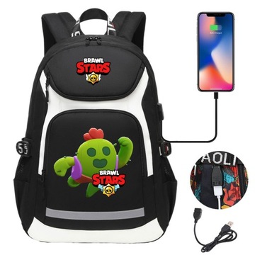 2024 NOWY PLECAK A4 Brawl Stars WODOODPORNY USB WZORY HIGH-CAPACITY-7
