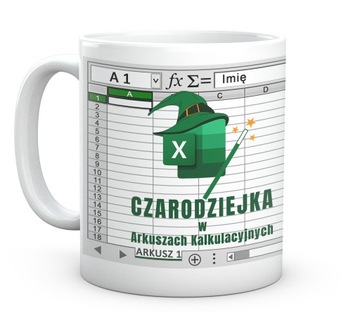 Kubek do Pracy Arkusz Excel, Czarodziejka w Arkuszach Kalkulacyjnych