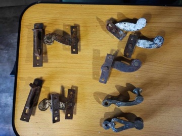 Довоенные латунные дверные ручки, ручки, оконные засовы