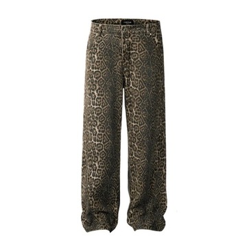 Woman Vintage Leopard Jeans 2024 Y2k Spring Autumn