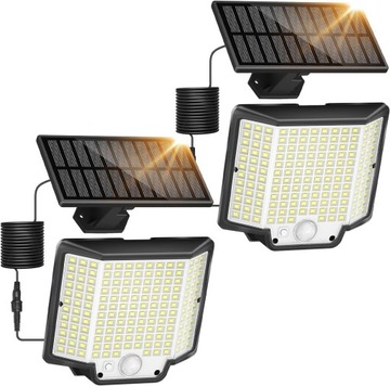 Lampy solarne czujnik ruchu zasilana energią słoneczną 166 LED.