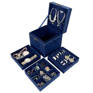 SZKATUŁKA NA BIŻUTERIĘ ETUI ORGANIZER PUDEŁKO ELEGANCKIE KUFEREK KASETKA