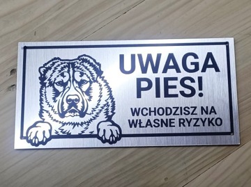 Tabliczka UWAGA PIES grawerowana różne RASY