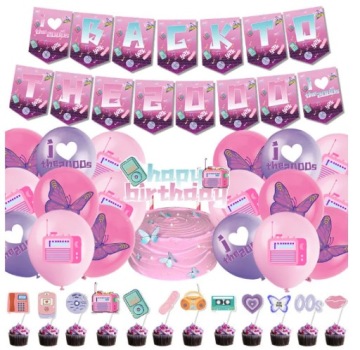 PIĘKNY ZESTAW DEKORACJI NA IMPREZĘ POWRÓT DO LAT 2000