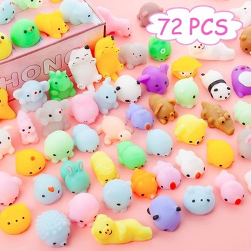 72 SZT MOCHI SQUISHY ZABAWKA FIDGET GNIOTKI