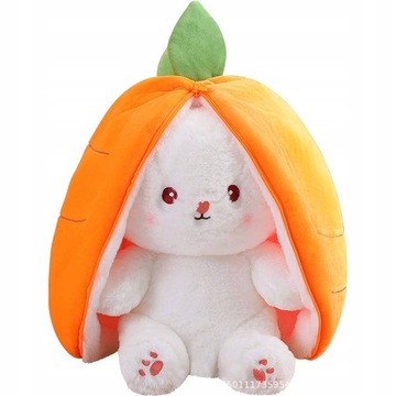 Плюшевый талисман с кроличьими ушками-морковками 2в1, большой размер 25 см, плюшевый морковь