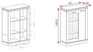 Шкаф-витрина, комод АНТИКА А12 - 3 ЦВЕТА
